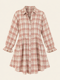 Vestido Camisero a Cuadros Rosa para Mujer