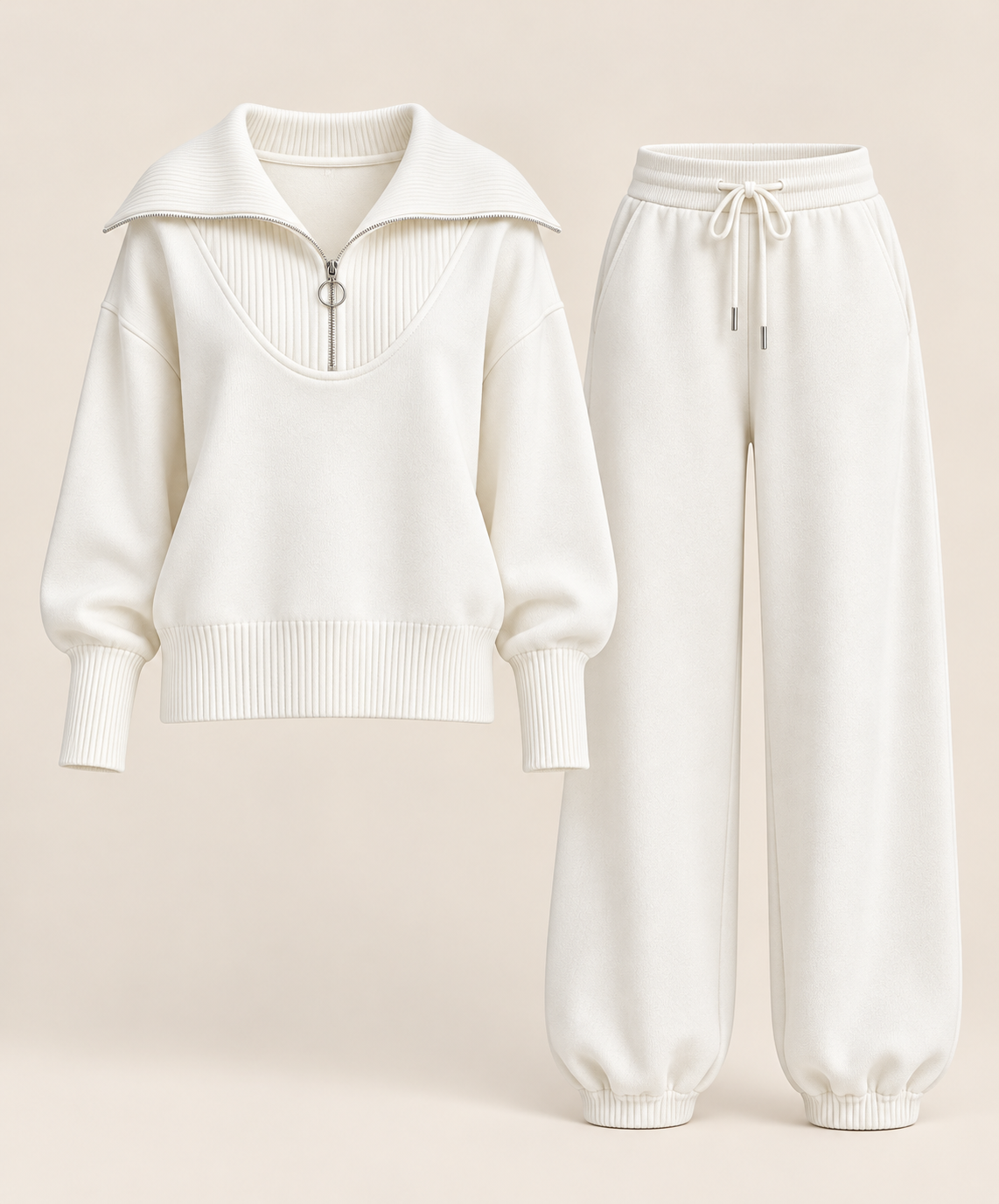 Conjunto de Sudadera con Cremallera y Pantalón para Mujer