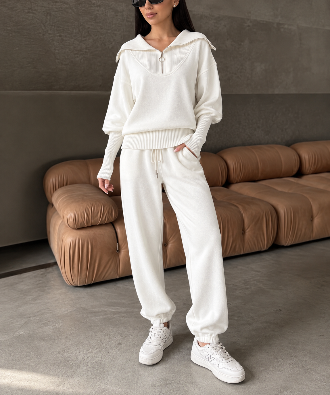 Conjunto de Sudadera con Cremallera y Pantalón para Mujer
