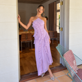Ainhoa | Vestido Largo Halter con Volantes y Espalda Descubierta