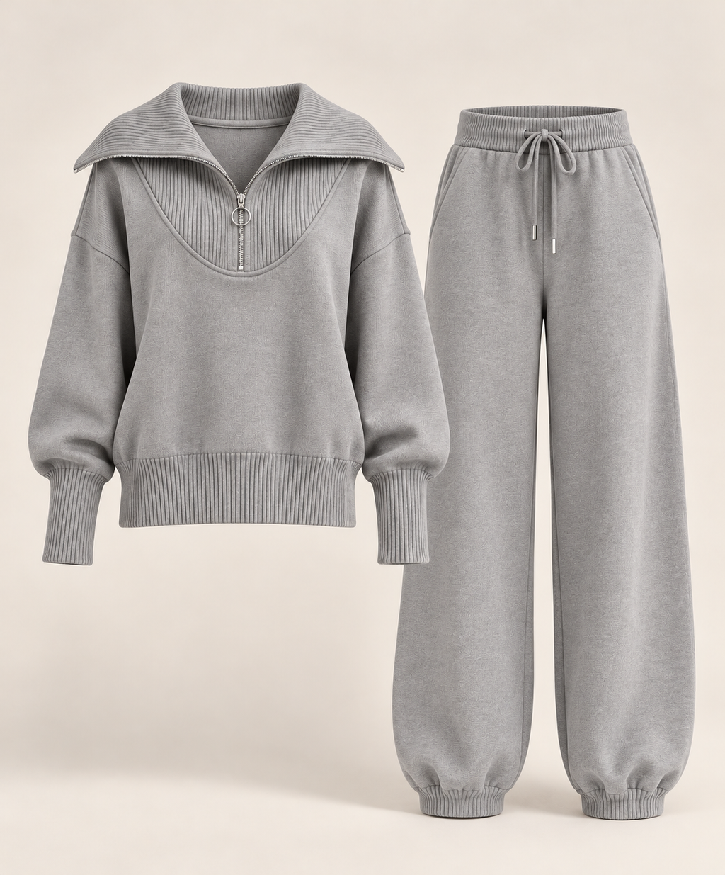Conjunto de Sudadera con Cremallera y Pantalón para Mujer