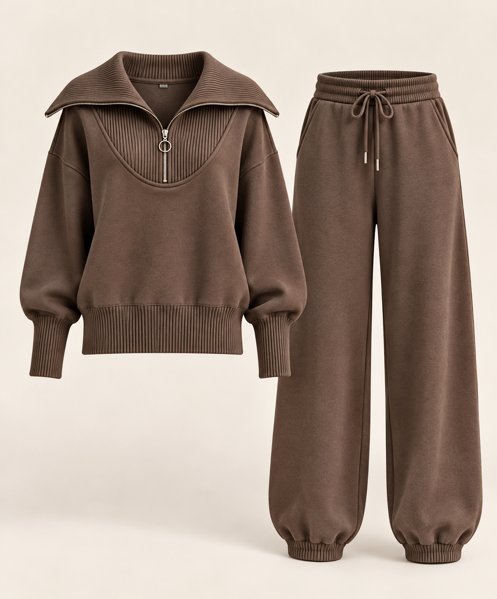 Conjunto de Sudadera con Cremallera y Pantalón para Mujer
