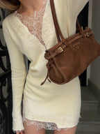 Julia | Vestido Mini de Punto y Encaje con Escote en V