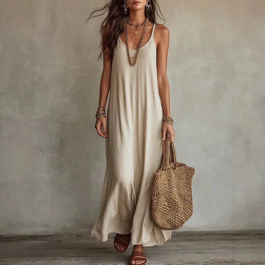 Abril | Vestido Largo Boho de Tirantes