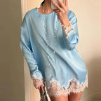 Elsa | Vestido Corto Satinado con Encaje