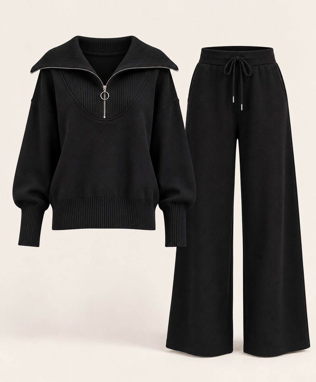 Conjunto de Sudadera con Cremallera y Pantalón para Mujer