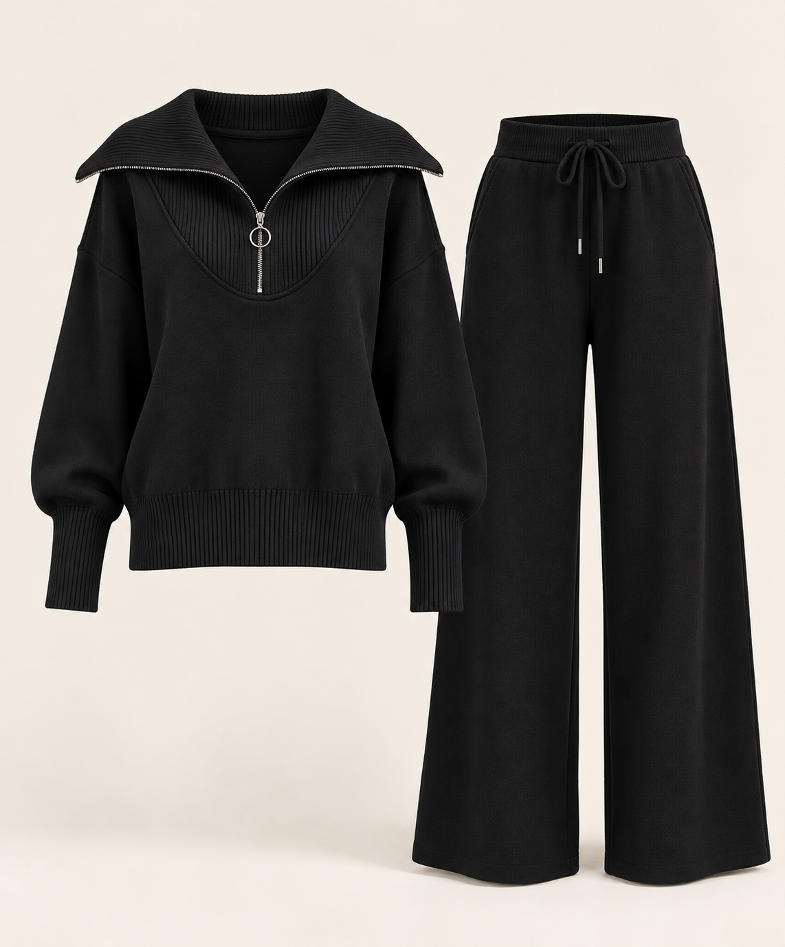 Conjunto de Sudadera con Cremallera y Pantalón para Mujer