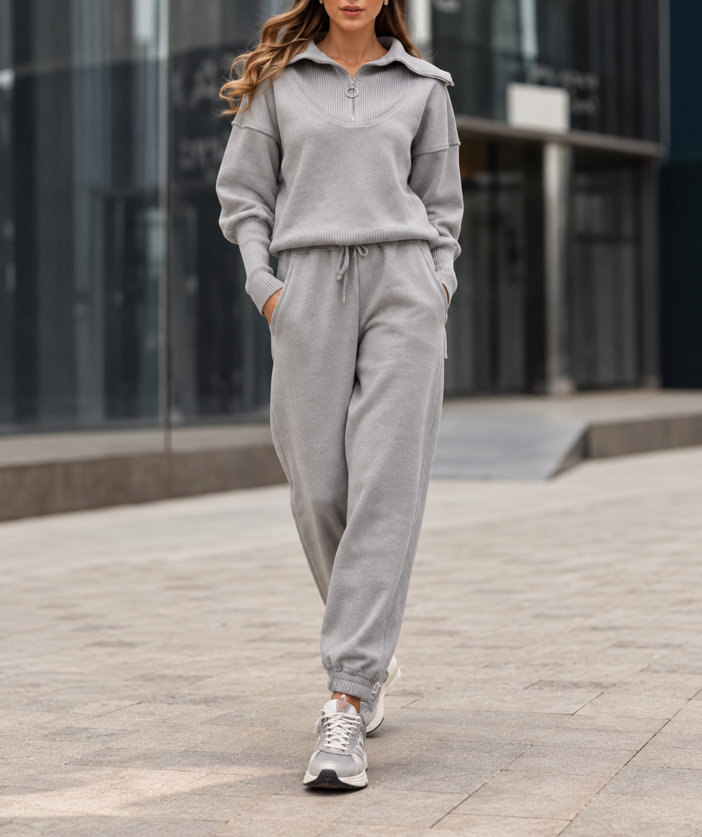 Conjunto de Sudadera con Cremallera y Pantalón para Mujer